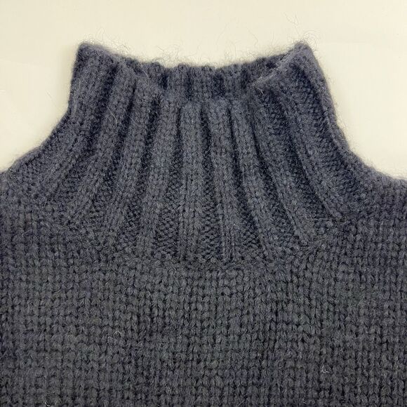 Lisa Says Gah Cece Turtleneck Sweater Size M/L Black Ink Bow Knit Oversized Cozy - Picture 7 of 14